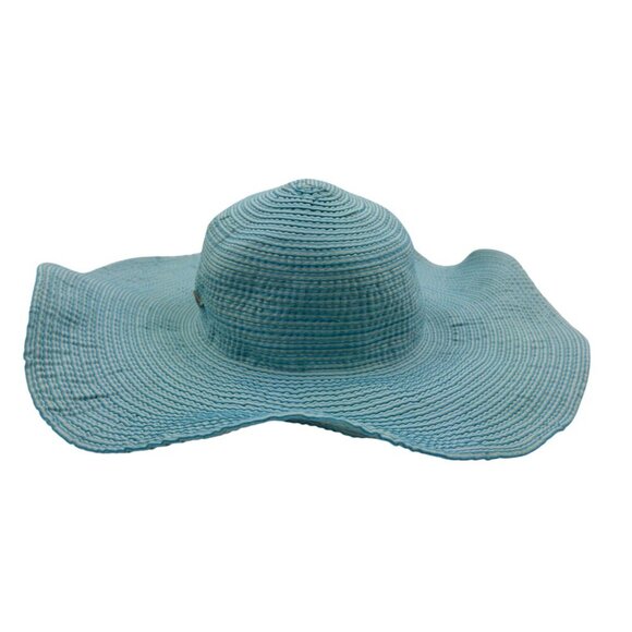 Cappelli White/Turquoise Wide Brim Floppy Packable Bendable Sun Hat Women's - Picture 4 of 10